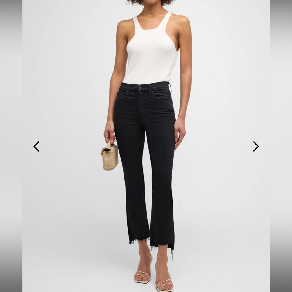 Mother The insider crop two step fray jeans